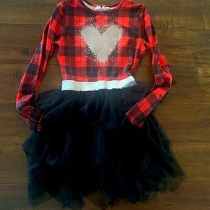 Girls red & black tulle dress
